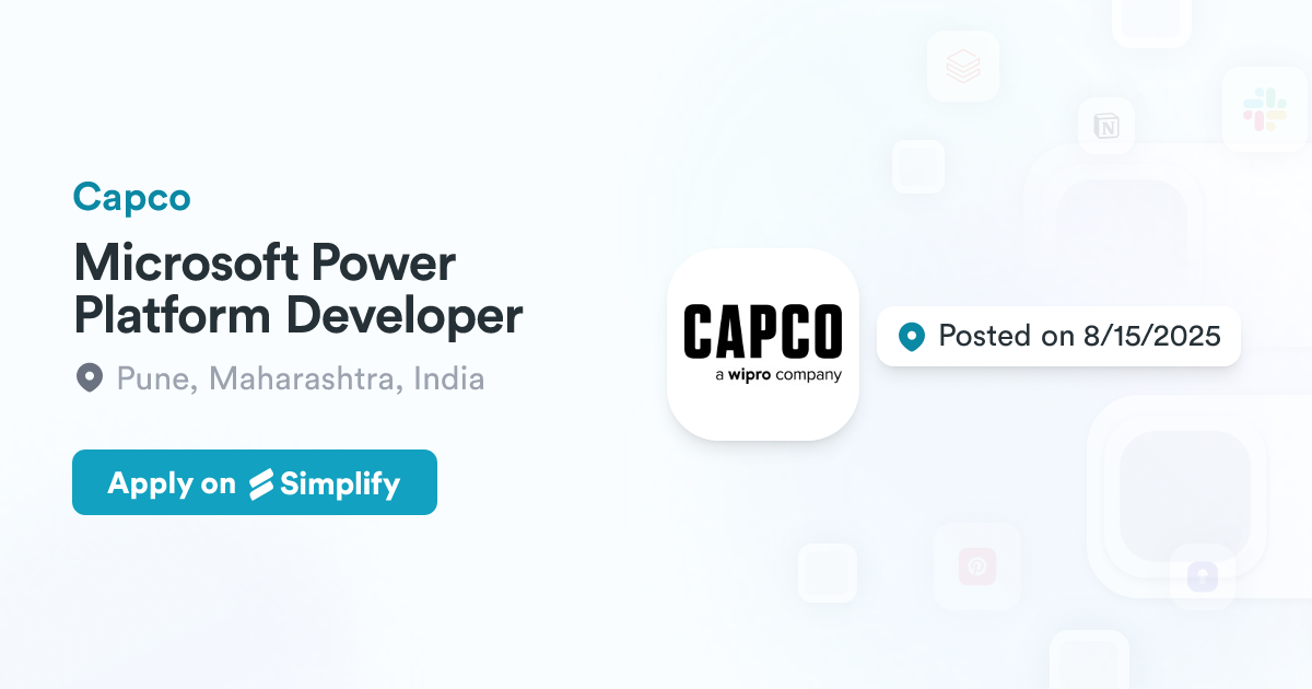 Microsoft Power Platform Developer Capco Simplify Jobs